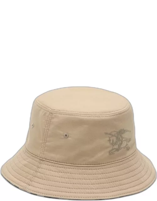 Reversible Check pattern beige fisherman's hat