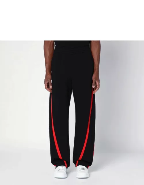 Black/red cotton sports trouser