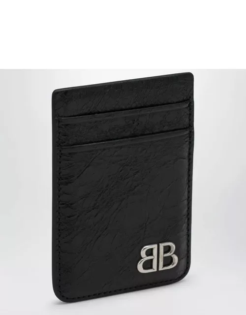 Monaco black leather card case