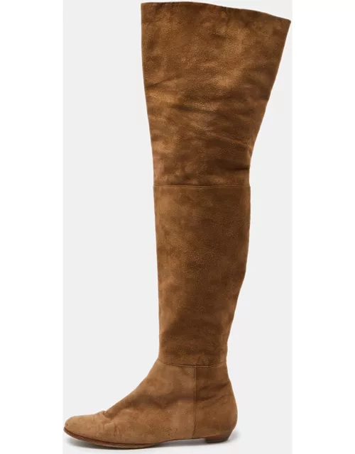 Jimmy Choo Brown Suede Over The Knee Length Boot