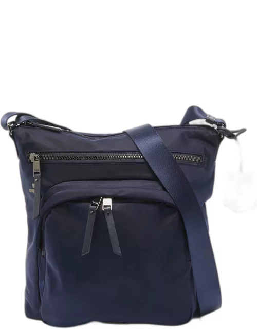 TUMI Navy Blue Nylon Voyageur Carmel Messenger Bag
