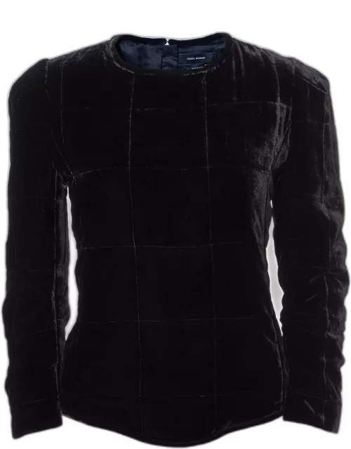 Isabel Marant Black Velvet Full Sleeves Top