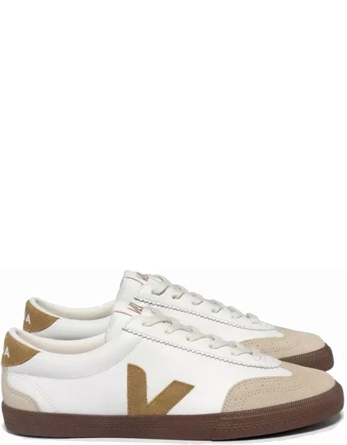 VEJA Volley Leather Trainer - White/Tent/Bark