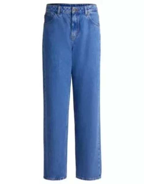 Relaxed-fit jeans in blue stonewashed denim- Blue Women's Jean
