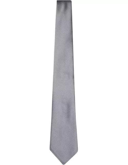 Canali 8cm Silver Check Tie