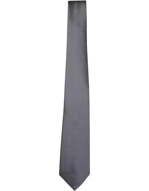 Canali Grey Micro Check Tie