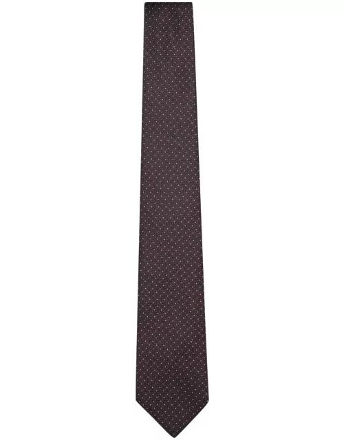 Canali Patterned Brown Tie 8c