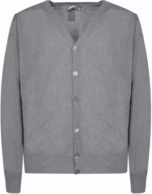 Canali Melange Grey Wool Cardigan