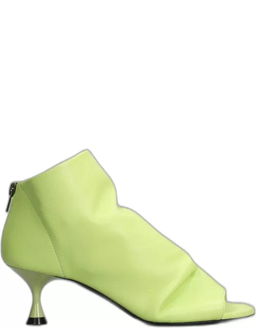 Marc Ellis High Heels Ankle Boots In Green Leather