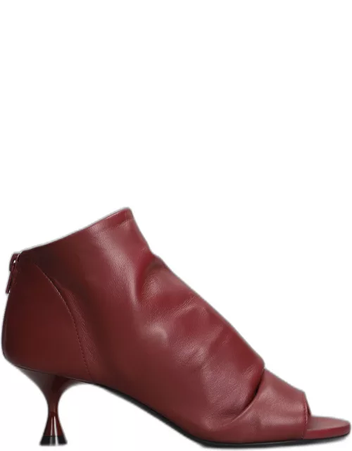 Marc Ellis High Heels Ankle Boots In Bordeaux Leather