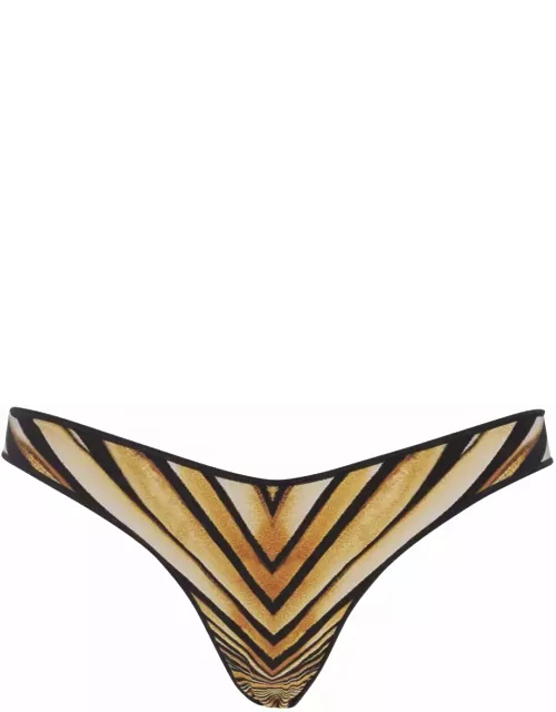 Roberto Cavalli Ray Of Gold Print Bikini Botto