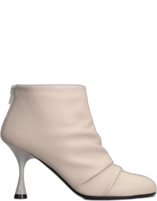 Marc Ellis High Heels Ankle Boots In Grey Leather