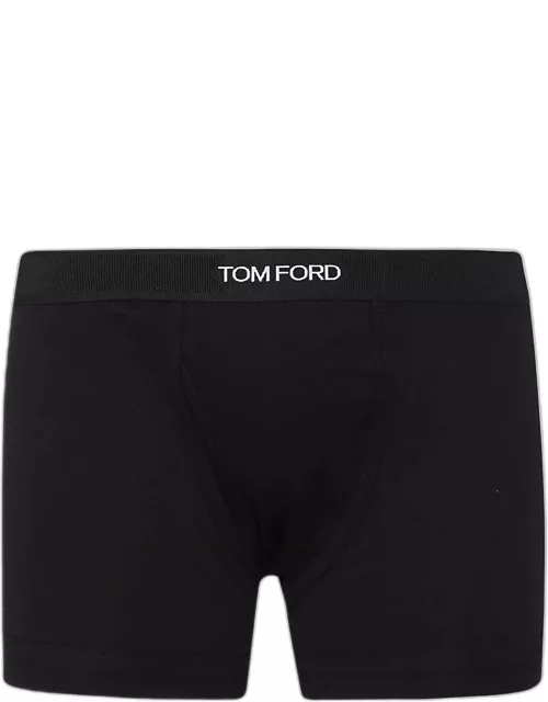 Tom Ford Black Cotton Stretch Boxer