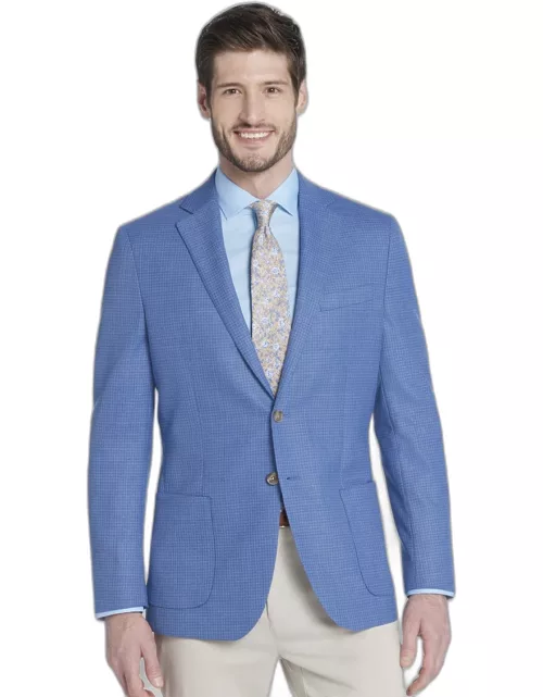 JoS. A. Bank Men's Slim Fit Check Sportcoat, Blue, 41 Regular