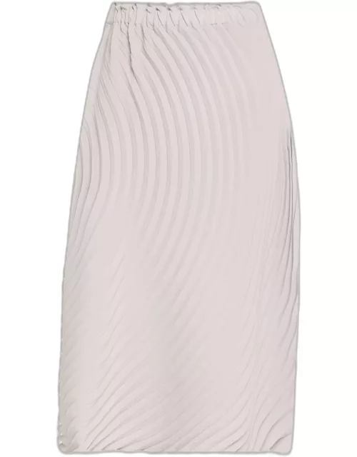 Resonant Pleats Tie-Back Midi Skirt