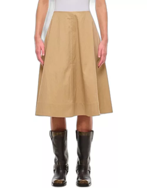 Khaite Renta Midi Skirt Beige