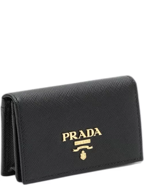 Black Saffiano leather card case
