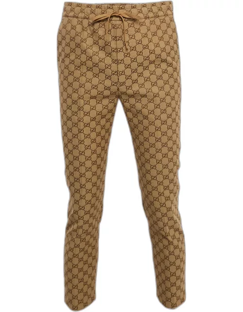 Gucci Brown GG Web Canvas Pants