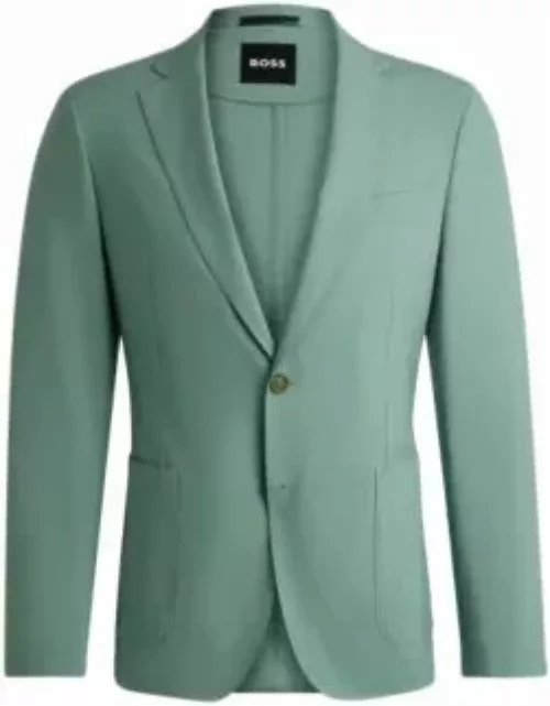 Slim-fit jacket in a performance-stretch wool blend- Light Green Men's Sport Coat