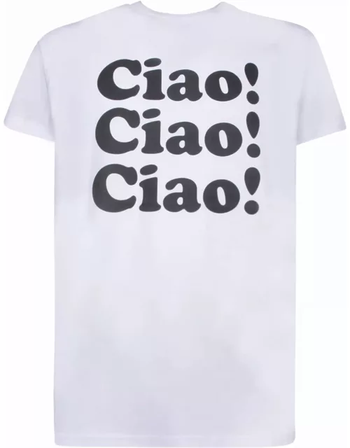 Alessandro Enriquez Ciao Print White T-shirt