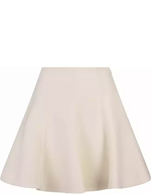 Ermanno Scervino Ivory Wool Cloth Short Skirt