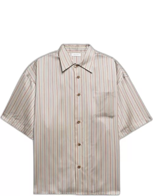 Men's Brushed Silk Button-Down Shirt