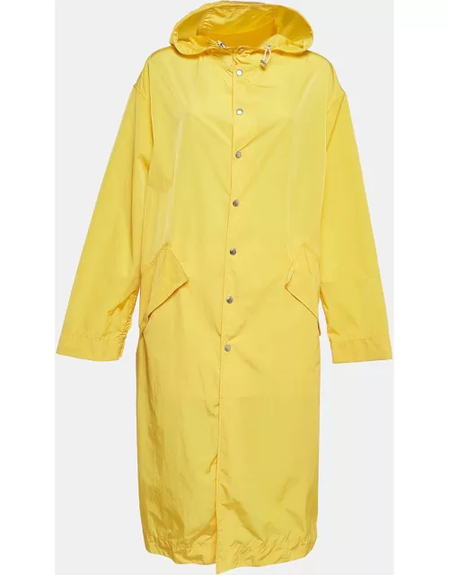 Kenzo Yellow Embroidered Nylon Rain Coat
