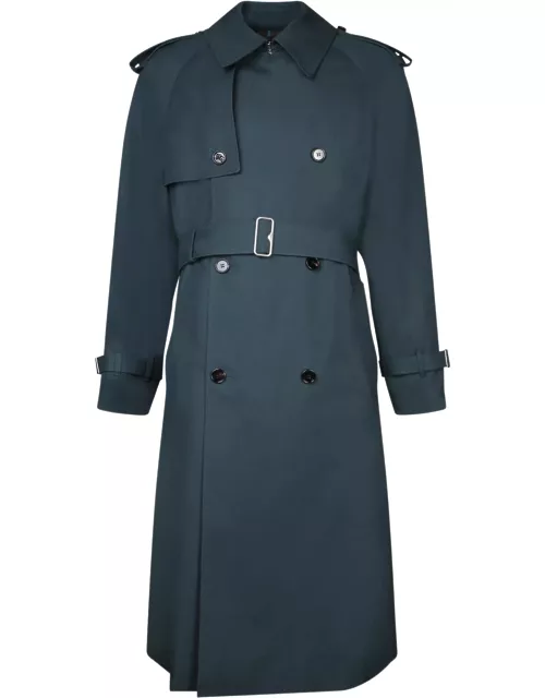 Burberry Double-breasted Blue Trench Coat