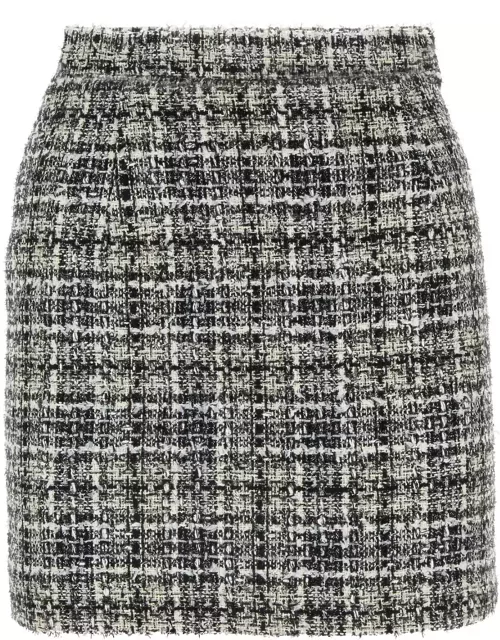 Alessandra Rich Embroidered Tweed Mini Skirt