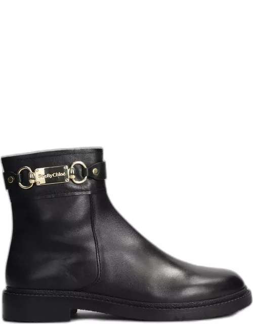 See by Chloé Signature 1 Low Heels Ankle Boots In Black Leather