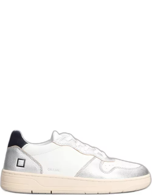 D. A.T. E. Court Laminated Sneakers In White Leather