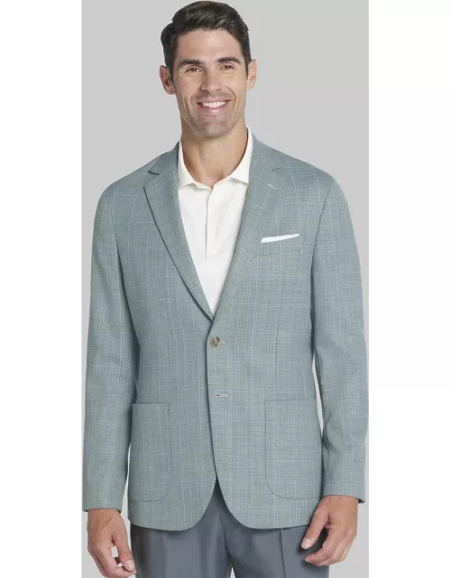 JoS. A. Bank Men's Tailored Fit Windowpane Sportcoat, Green, 44 Regular