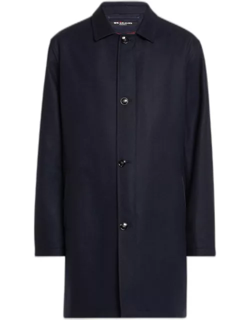 Men's Cashmere Concealed-Zip Car Coat