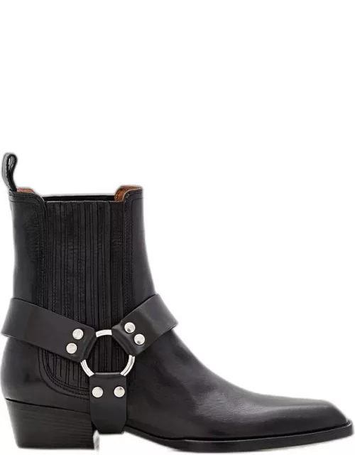 Paris Texas Helena Shiny Vintage Leather Ankle Boots Black 37