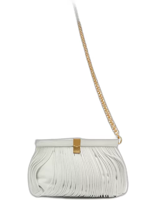 Proenza Schouler White Leather Rolo Frame Clutch