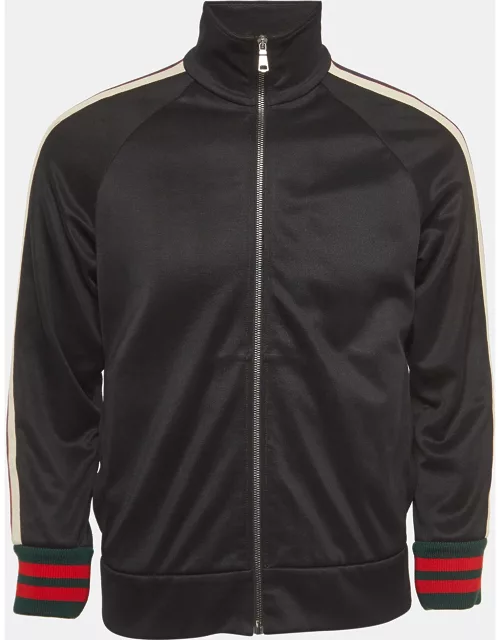 Gucci Black Jersey Zip Up Technical Track Jacket
