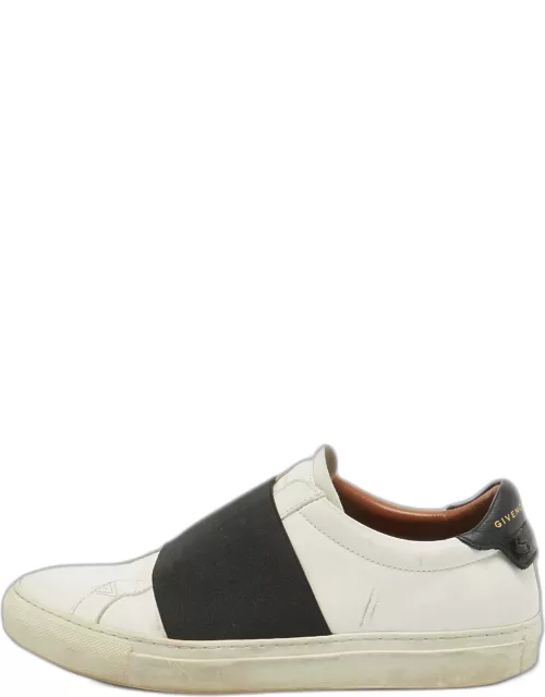 Givenchy White/Black Leather and Elastic Band Urban Street Sneaker