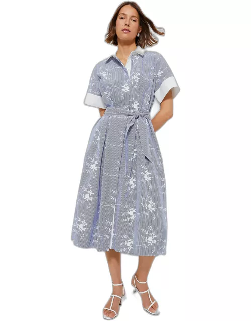 Blue Stripe Embroidered Kate Dres