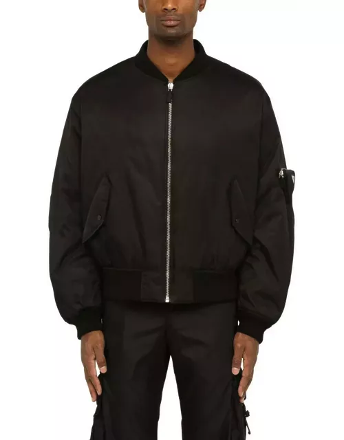 Prada Black Padded Re-nylon Bomber Jacket