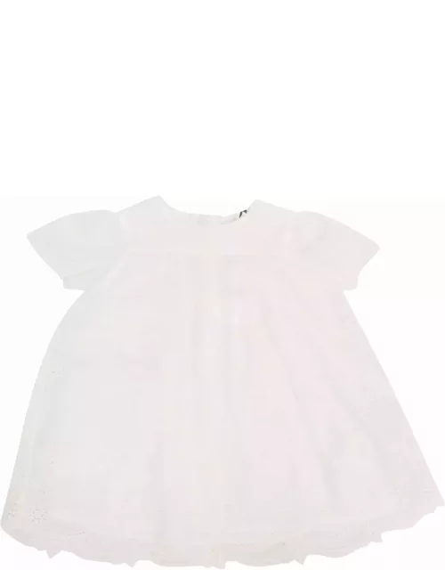 Chloé Off-white Short-sleeved Dress And Culotte Set