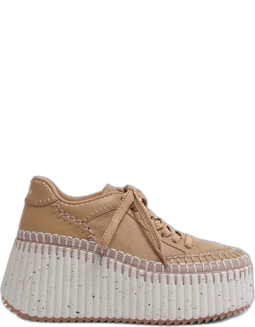 Nama Mixed Leather Stitch Platform Sneaker