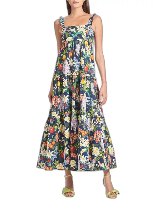 Giorno Tiered Floral-Print Maxi Dres