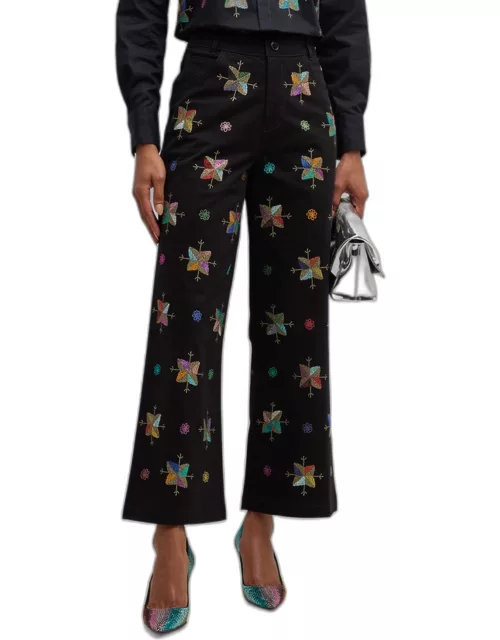 Atlas Mountains Embellished Wide-Leg Ankle Pant