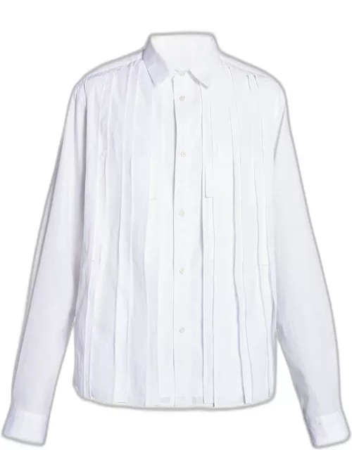 Men's Pintuck Cotton Poplin Shirt
