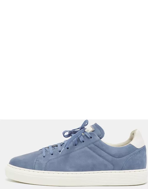 Brunello Cucinelli Blue Nubuck Low Top Sneaker