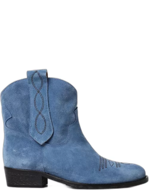 Flat Ankle Boots VIA ROMA 15 Woman color Gnawed Blue
