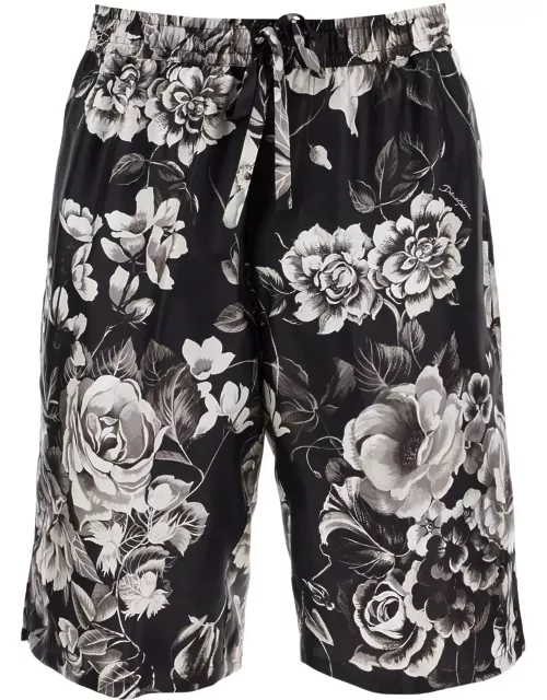 DOLCE & GABBANA silk floral print bermuda shorts set