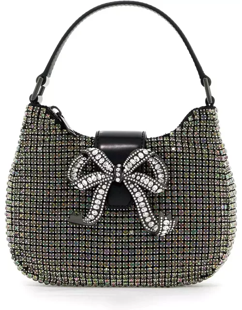 SELF PORTRAIT mini crescent bow bag with crystal