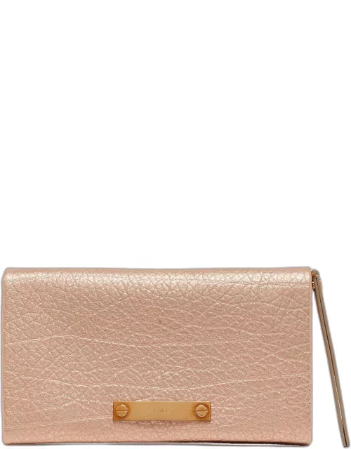 Chloe Rose Gold Leather Bifold Wallet