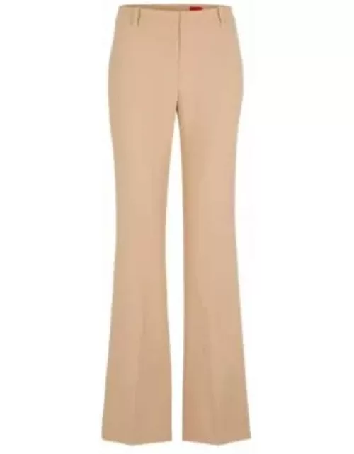 Regular-fit trousers in stretch fabric with bootcut leg- Light Beige Women's Formal Pant